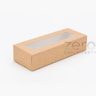 Krabice papírová 220x90x50 mm + okno - přírodní