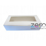 Krabička na makronky s okýnkem 20 x 9 x 4,5 cm (velká) - bílá