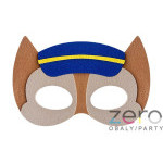 Maska karnevalová dětská filcová 'Psí patrola' - Chase hnědá