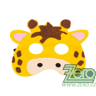 Maska karnevalová dětská filcová 'Žirafa'