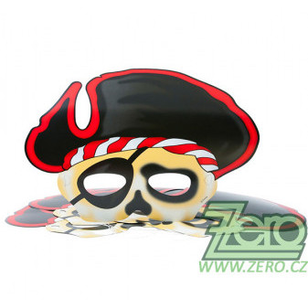 Maska karnevalová papírová 6 ks/bal. - pirát