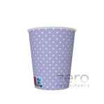 Pohárek (kelímek) nápojový papírový 0,25 l (8 ks) - fialová s mini puntíky