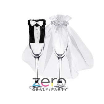 Oblek svatební na skleničku 'novomanželé'
