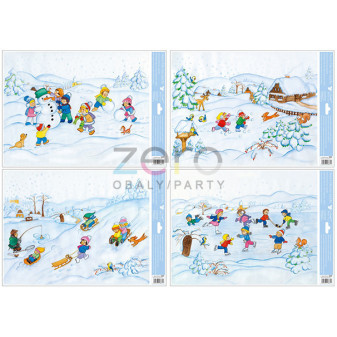 Fólie okenní dekorativní 30x42 cm 'Vánoce' - česká zima (mix)