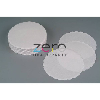 Rozetky papírové pod šálek pr. 8,5 cm (500 ks) - bílé