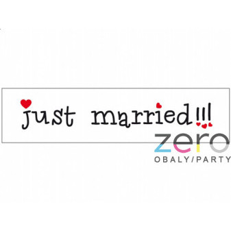 SPZ svatební 'Just Married' - bílá