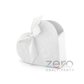 Krabička 'srdce' papírová pro hosty (10 ks) - bílá
