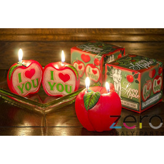 Svíčka dárková 'Jablko lásky' pr. 10 cm - Valentýn