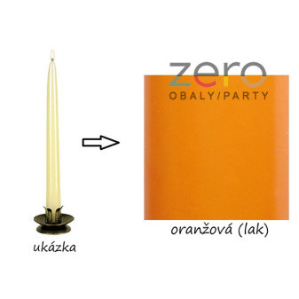 Svíčka hladká dlouhá 24 cm - oranžová (lak)