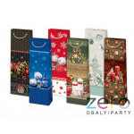 Taška papírová dárková 10,5x33x8,5 cm (lak) -  vánoční (mix 1)