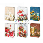 Taška papírová dárková 23x32x11 cm (lak) - vánoční (mix 3)