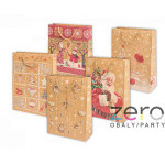 Taška papírová dárková 29x40x12 cm (eko) - mix s tiskem (Vánoce)