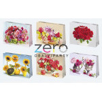 Taška papírová dárková 30x23x10 cm (lak) - květiny (mix)