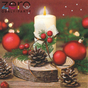 Ubrousky 'Maki' 33 x 33 cm 3N (20 ks) - (Vánoce) svíčka na dřevě