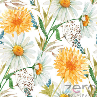 Ubrousky 'Daisy' 33x33 cm 3N (20 ks) - polní květiny