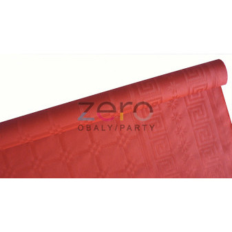 Ubrus papír. damaškový 1,18-1,2 m x 6 m - červený