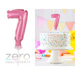 Zápich balónek '7' (13 cm) - růžová