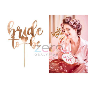 Zápich do dortu 'Bride to be' (17,5 cm) - růžové zlato